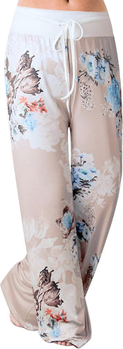 X-Image Women'S Comfy Pajamas Drawstring Stretch Floral Print Long Wide Leg Lounge Pants