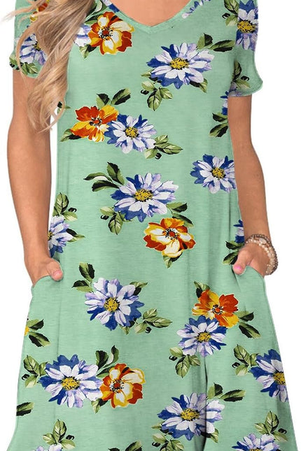 Women'S Casual T Shirt Dress Summer Short Sleeve Swing Dresses with Pockets