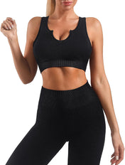Women’s 2-piece yoga outfit set – sports bra and high waist leggings activewear for workouts