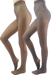 Fleece Lined Tights Sheer Women - Fake Translucent Warm Pantyhose Leggings Sheer Thick Tights for Winter