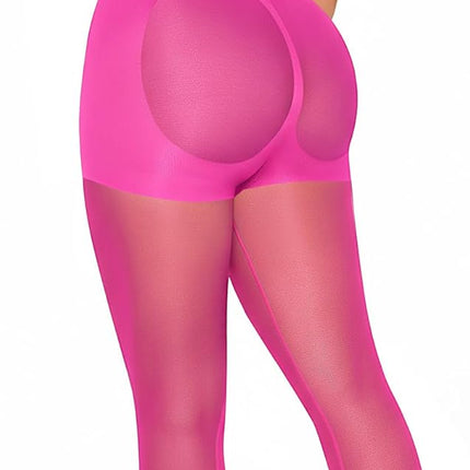 Full body shapewear bodysuit with tummy control and sheer footless compression tights