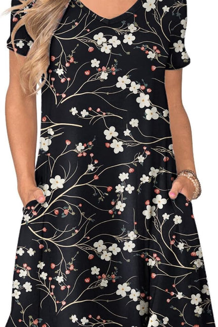 Women'S Casual T Shirt Dress Summer Short Sleeve Swing Dresses with Pockets