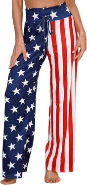 X-Image Women'S Comfy Pajamas Drawstring Stretch Floral Print Long Wide Leg Lounge Pants