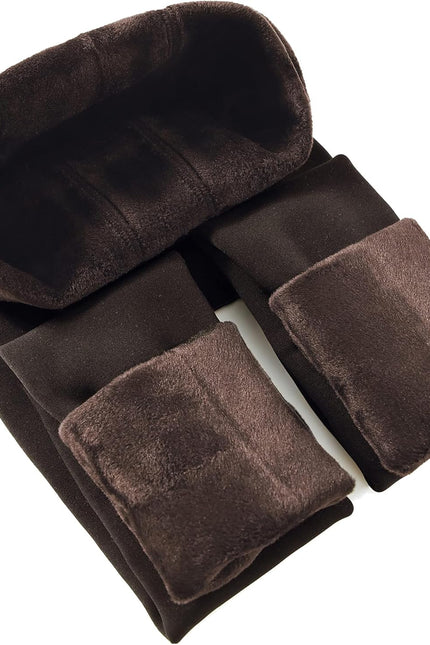 CHRLEISURE Women'S Fleece Lined Tights - Fake Sheer Warm Pantyhose Thick Winter Leggings