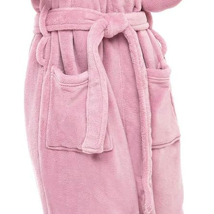 Alexander Del Rossa Plush Fleece Robe for Women, Long Hooded Bathrobe with Hood, plus Size