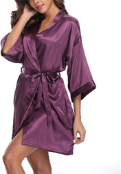 Women'S Satin Kimono Robes Bridesmaid Wedding Robes Silky Bathrobes Summer Loungewear
