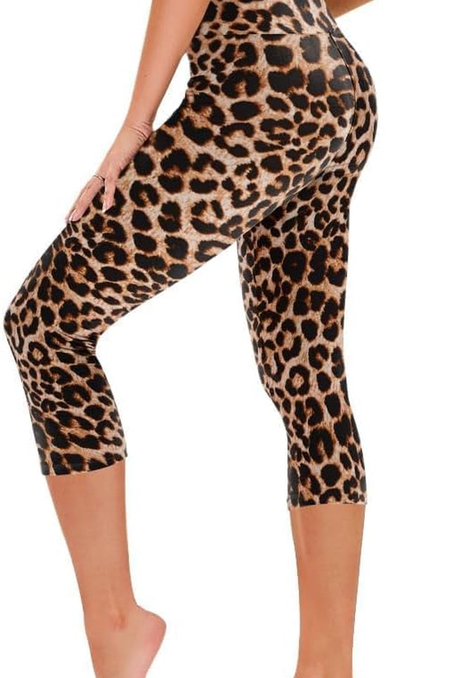 TNNZEET Capri Leggings for Women - Tummy Control Black Leggings with Pockets High Waisted Yoga Pants Workout Cycling Leggings