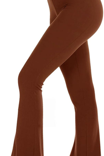 TNNZEET Black Flare Leggings for Women, Crossover Yoga Pants with Pockets Bootcut Flared Leggings