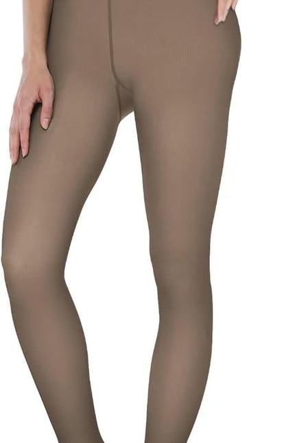 EXQUISLIFE Fleece Lined Tights Sheer Women - Fake Translucent Warm Pantyhose Leggings Sheer Thick Tights, for Winter