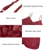 Annenmy Soft Satin Womens Pajamas Cami Shorts Sleepwear Set Silk Pajamas for Women