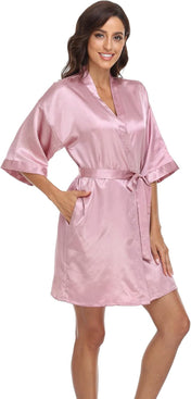 Women'S Satin Kimono Robes Bridesmaid Wedding Robes Silky Bathrobes Summer Loungewear