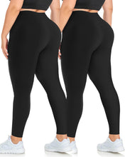 Plus size high waist leggings for women – stretchy tummy control yoga pants black spandex workout leggings