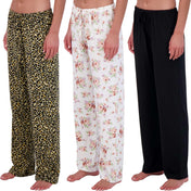 Real Essentials 3 Pack: Women’S Ultra-Soft Comfy Pajama Lounge Pants Sleepwear (Available in plus Size)