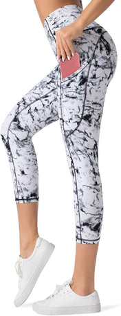 Dragon Fit High Waist Yoga Leggings with 3 Pockets,Tummy Control Workout Running 4 Way Stretch Yoga Pants