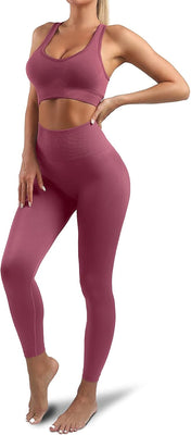 Women’s 2-piece yoga outfit set – sports bra and high waist leggings activewear for workouts