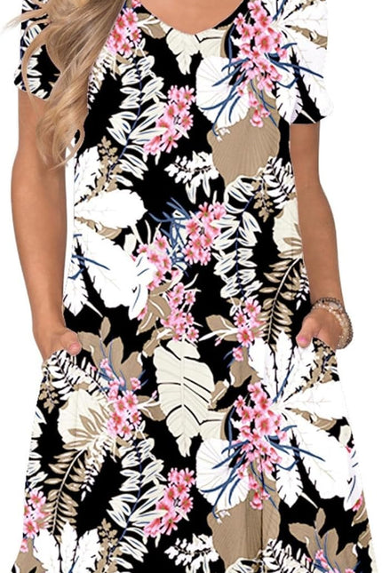 Women'S Casual T Shirt Dress Summer Short Sleeve Swing Dresses with Pockets