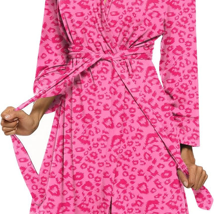 Hotouch Womens Knee Length Lightweight 3/4 Sleeves Cotton Bath Robe