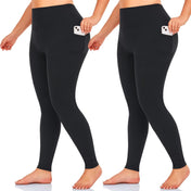 Plus size high waist leggings for women – stretchy tummy control yoga pants black spandex workout leggings