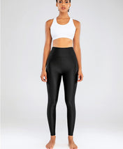 Sghenr Women'S High Waisted Yoga Pants Tummy Control Shiny Sports Tights Workout Leggings