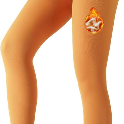 2 Pairs Women Fleece Lined Tights-Fake Translucent Leggings High Waist Pantyhose Sheer Thick Warm Tights for Women