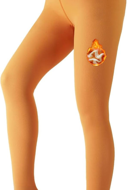 2 Pairs Women Fleece Lined Tights-Fake Translucent Leggings High Waist Pantyhose Sheer Thick Warm Tights for Women