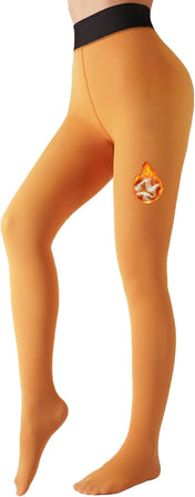 Fleece Lined Tights Sheer Women - Fake Translucent Warm Pantyhose Leggings Sheer Thick Tights for Winter
