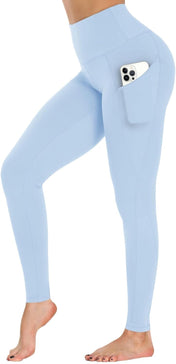 High waist yoga pants with pockets – tummy control compression leggings for women