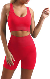 Women’S Yoga Outfits 2 Piece Set Workout Tracksuits Sports Bra High Waist Legging Active Wear Athletic Clothing Set