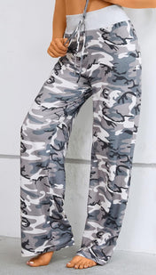 X-Image Women'S Comfy Pajamas Drawstring Stretch Floral Print Long Wide Leg Lounge Pants