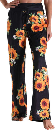 X-Image Women'S Comfy Pajamas Drawstring Stretch Floral Print Long Wide Leg Lounge Pants