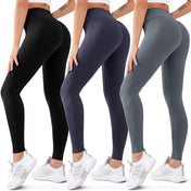 3 Pack High Waisted Leggings for Women Butt Lift Tummy Control Yoga Pants Non See-Through Workout Running Pants…