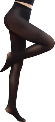 Fleece Lined Tights Sheer Women - Fake Translucent Warm Pantyhose Leggings Sheer Thick Tights for Winter