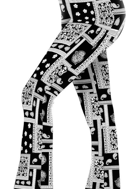 TNNZEET Black Flare Leggings for Women, Crossover Yoga Pants with Pockets Bootcut Flared Leggings