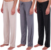 Real Essentials 3 Pack: Women’S Ultra-Soft Comfy Pajama Lounge Pants Sleepwear (Available in plus Size)