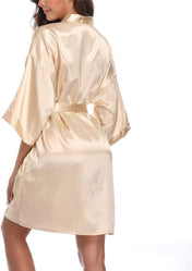 Women'S Satin Kimono Robes Bridesmaid Wedding Robes Silky Bathrobes Summer Loungewear