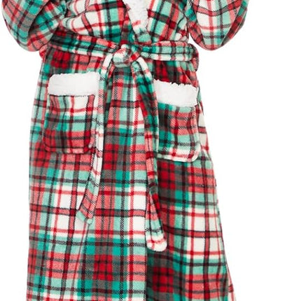 Iniber Plush Robes for Women, Womens Robe Long, Fuzzy Fluffy Soft Warm Fleece Hooded Bathrobe