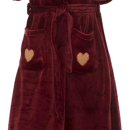 Iniber Plush Robes for Women, Womens Robe Long, Fuzzy Fluffy Soft Warm Fleece Hooded Bathrobe