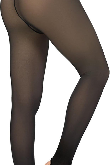 Fleece Lined Tights Women Sheer Warm Pantyhose Leggings Fake Translucent Thermal Winter Thick Tights for Dresses