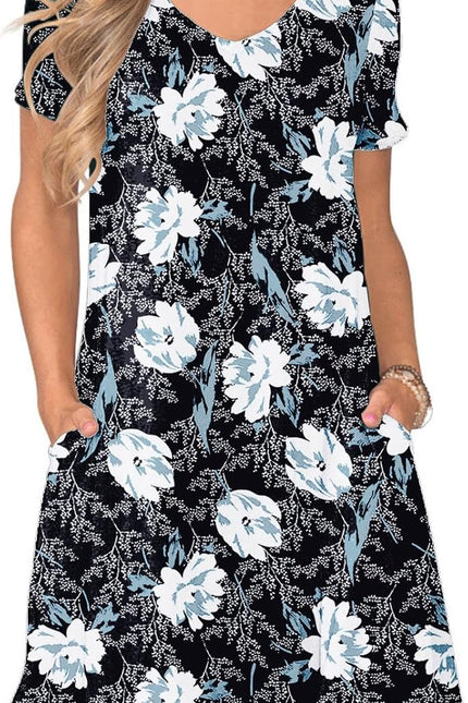 Women'S Casual T Shirt Dress Summer Short Sleeve Swing Dresses with Pockets