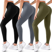 3 Pack High Waisted Leggings for Women Butt Lift Tummy Control Yoga Pants Non See-Through Workout Running Pants…