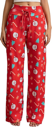 X-Image Women'S Comfy Pajamas Drawstring Stretch Floral Print Long Wide Leg Lounge Pants