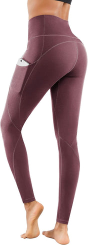 Lingswallow High Waist Yoga Pants - Yoga Pants with Pockets Tummy Control, 4 Ways Stretch Workout Running Yoga Leggings