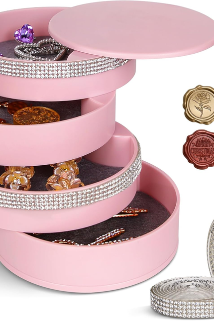 Jewelry Organizer, Small Jewelry Storage Box Earring Holder for Women, 5-Layer R