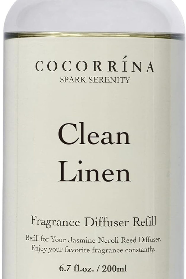 Clean Linen Scented Reed Diffuser Oil with 8 Sticks Fragrance for Bedroom, Bathr