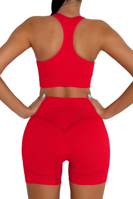 Workout Sets Two Piece Outfits for Women Clothes Gym Yoga Seamless Racerback Spo