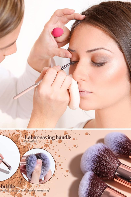 Makeup Brushes Premium Synthetic Foundation Powder Concealers Eye Shadows 18 Pc