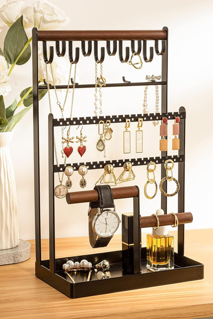 Jewelry Organizer Stand Necklace Organizer Earring Holder, 6 Tier Jewelry Stand 