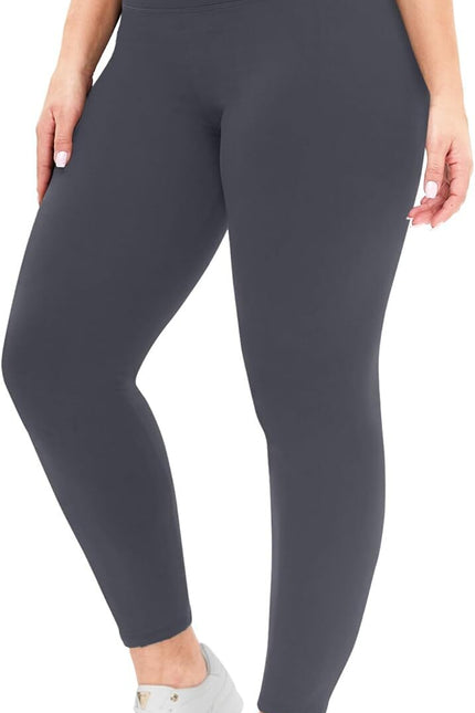 Women's Plus Size High Waisted Leggings: Soft, Tummy Control (Sizes L-6XL)