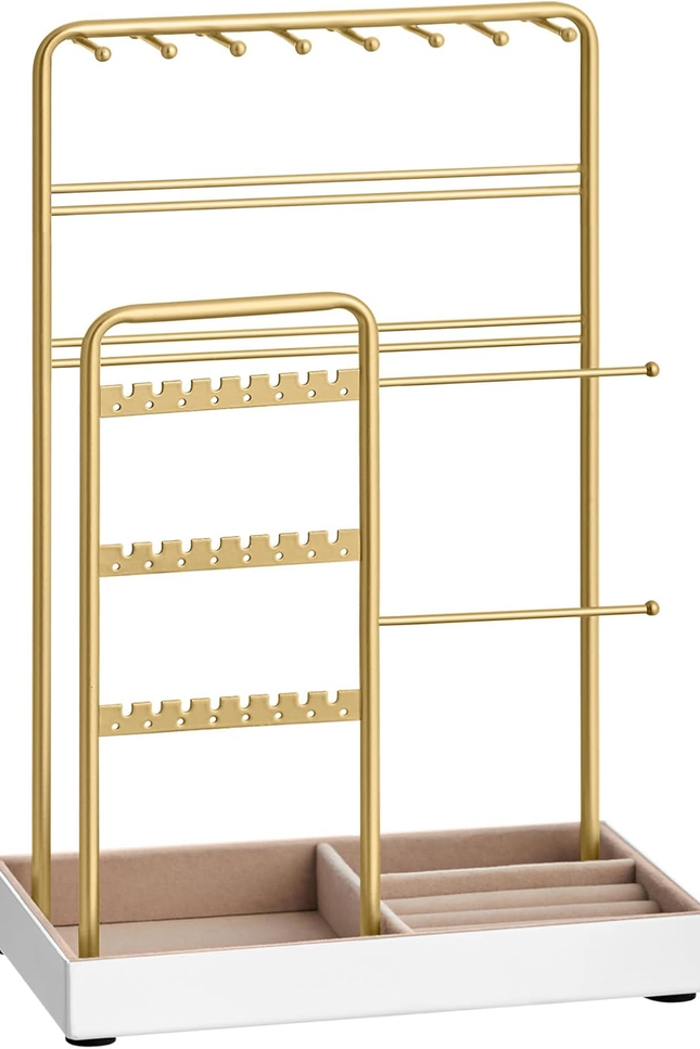 Jewelry Holder, Jewelry Organizer, Jewelry Display Stand with Metal Frame, Velve