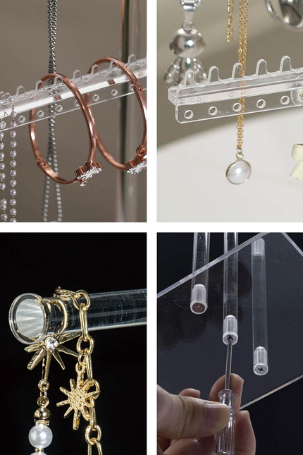Premium Jewelry Stand, Earring Holder, Necklace Holder Stand, Clear 3-Tier Acryl